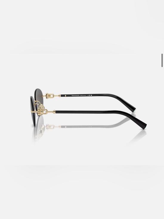 Tiffany & Co. Oval Rimless Sunglasses in Black and Gold-Tone TF3104D main image 4
